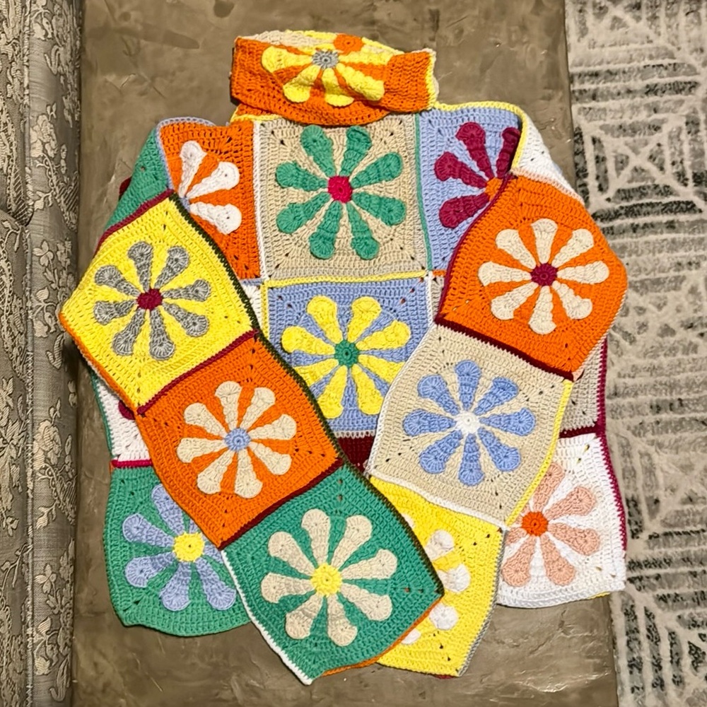 Handmade crochet knit sweater